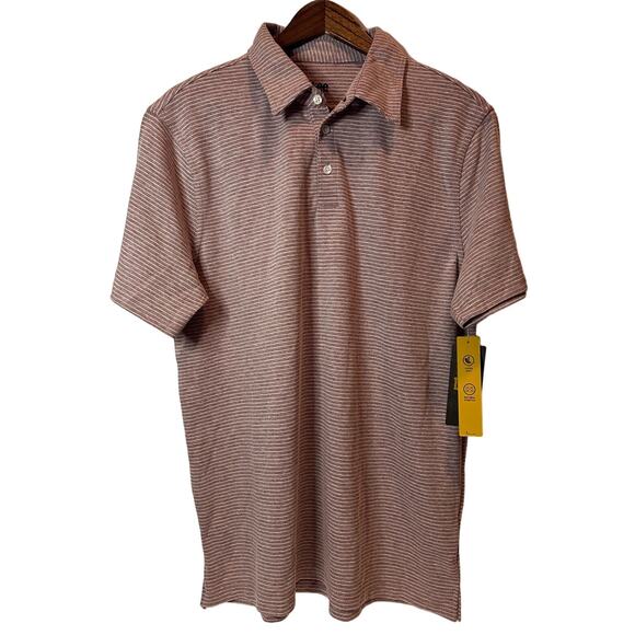 Lee Men's Stripe Polo Shirt with Collar Rhubarb Size Large - Picture 1 of 9
